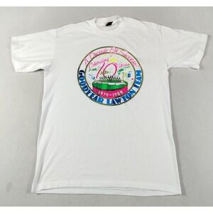 Vintage Goodyear Lawton Team Shirt Mens Large White Anniversary 80s Casual